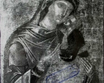 Kritski slikar: Bogorodica Umiljenija, kraj XVI v, tempera na dasci, 48,7 x 37,2 x 1,6 cm
